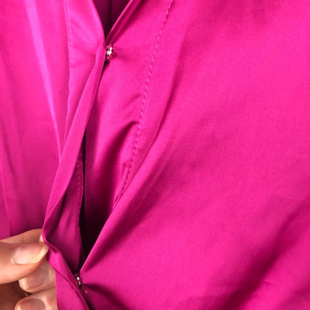 Heartloom Satin Twist Front Long Sleeve Blouse Orchid Pink Top Size Small - Picture 7 of 10